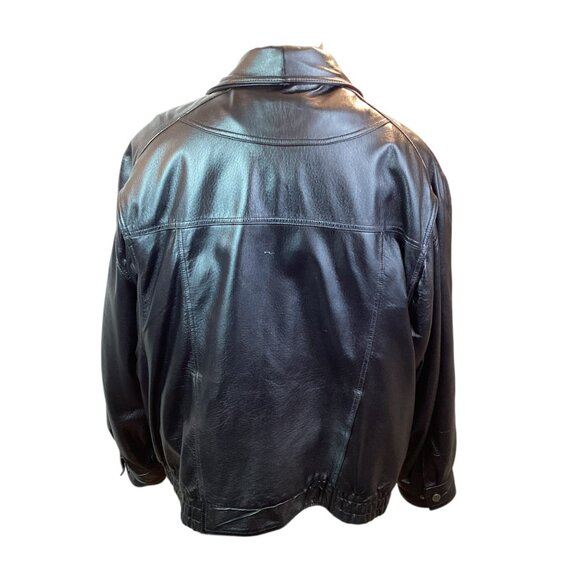 Wilsons Leather Black Leather Mens 2X Moto Jacket With Zip Out Thinsulate Insula - Picture 4 of 16